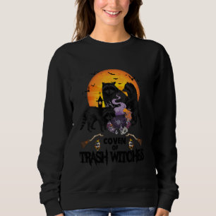 Coven Of Trash Witches Racoon Halloween Cute Funn Sweatshirt