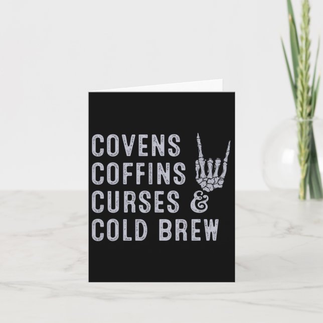 Covens Coffins Curses Cold Brew Fall Halloween Spo Card (Front)