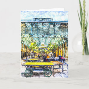 Covent Garden Market London Art Holiday Card