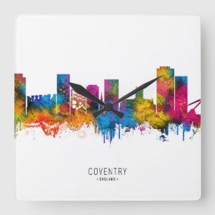 Coventry England Skyline Square Wall Clock