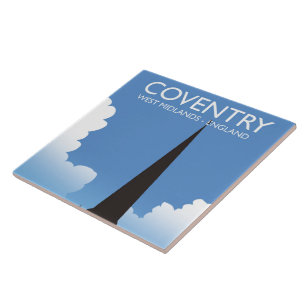 Coventry West Midlands England Train travel poster Tile