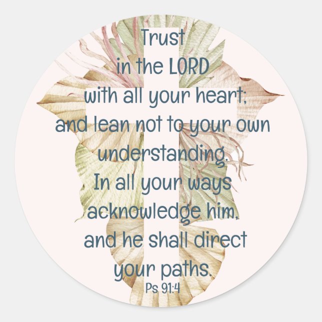 Cover You With His Feathers Bible Quote Ps 91:4 Classic Round Sticker (Front)