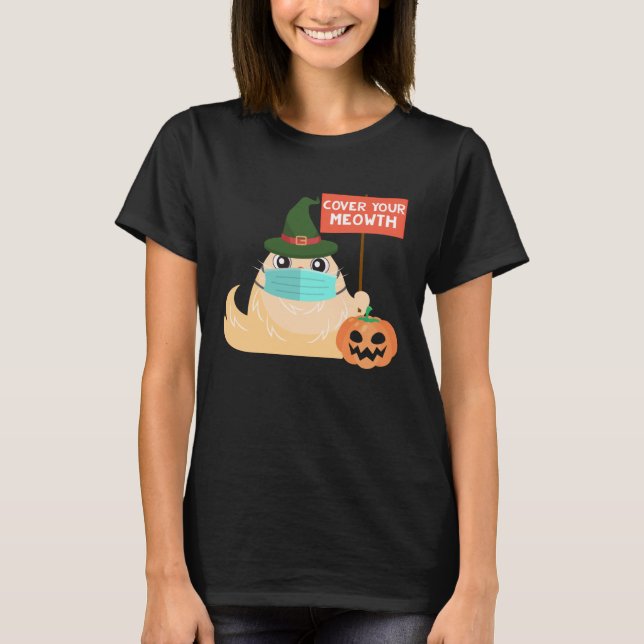 Cover Your Meowth  Halloween 2020 Witch Cat with M T-Shirt (Front)