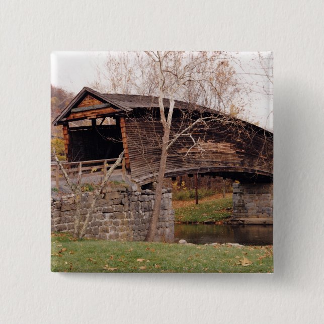 Covered Bridge 15 Cm Square Badge (Front)