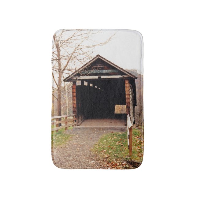 Covered Bridge Bath Mat (Front Vertical)