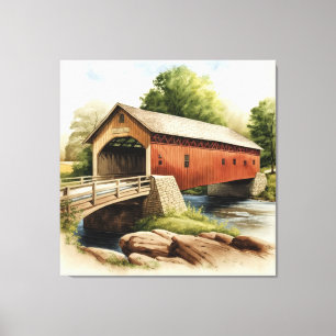 Covered Bridge Canvas Art Print