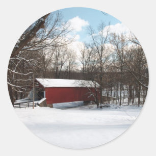 Covered Bridge Classic Round Sticker