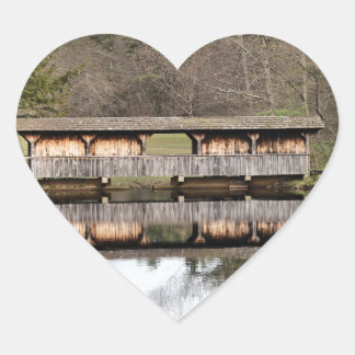 Covered Bridge Heart Sticker