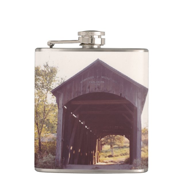 Covered Bridge Hip Flask (Front)