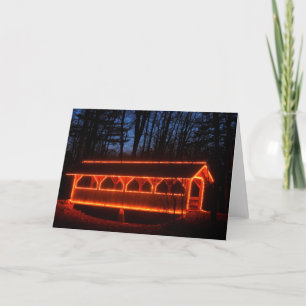 Covered Bridge Holiday Lights Card