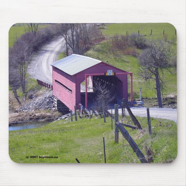 Covered Bridge In The Outaouais Mouse Pad (Front)