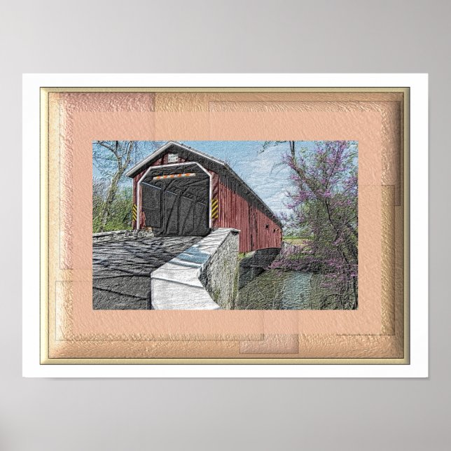 Covered Bridge - Lancaster PA - art print (Front)