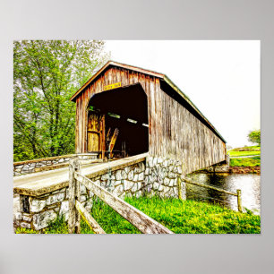 Covered Bridge Lancaster Pennsylvania Poster