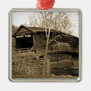 Covered Bridge Metal Tree Decoration