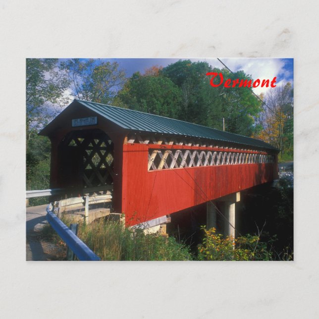 Covered Bridge Vermont Postcard (Front)