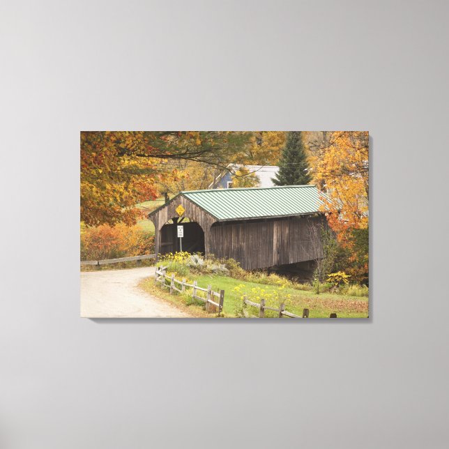 Covered bridge, Vermont, USA Canvas Print (Front)