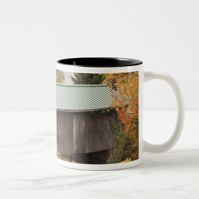 Covered bridge, Vermont, USA Two-Tone Coffee Mug (Right)
