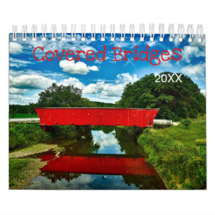 Covered Bridges Calendar   Editable Year