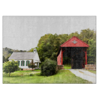 Covered Bridges Glass Cutting Boards
