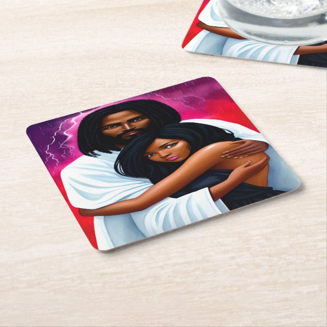 "Covered" Christian Watercolor Paper Coaster (Angled)