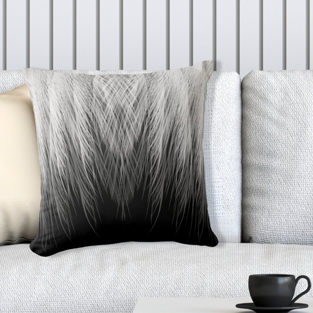Covered in Black & White Ombre Feathers  Cushion (Creator Uploaded)