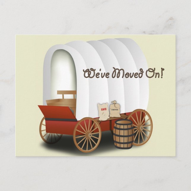 Covered Wagon Address Change Postcard (Front)