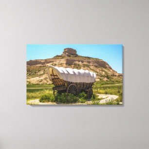 Covered Wagon at Scotts Bluff National Monument Canvas Print