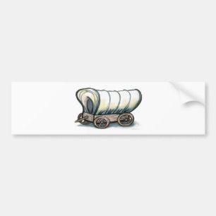 Covered Wagon Bumper Sticker