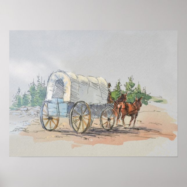 COVERED WAGON by SHARON SHARPE Poster (Front)