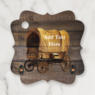 Covered Wagon Coal oil Lamps Western  Favour Tags