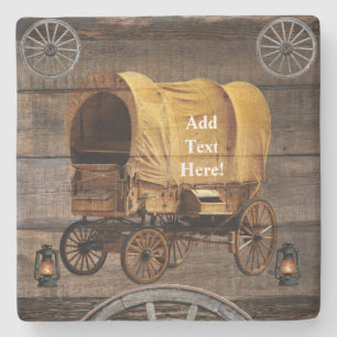 Covered Wagon Coal oil Lamps Western  Stone Coaste Coaster