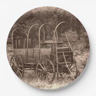 COVERED WAGON PAPER PLATE