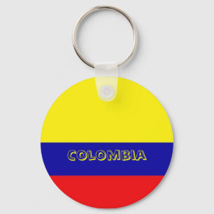 Coverered Colombia flag key chain