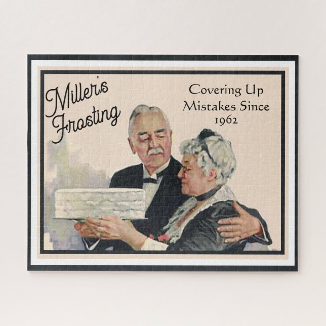 Covering Mistakes with Frosting Cake Personalised Jigsaw Puzzle (Horizontal)