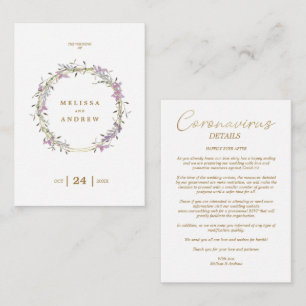 Covid19 Details Custom Lilac Elegant Garland Enclosure Card