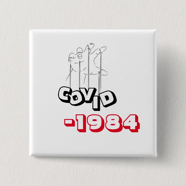 Covid 1984 T-Shirt Parody George Orwell 15 Cm Square Badge (Front)