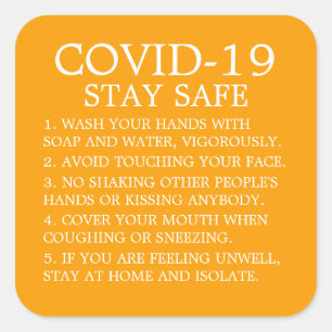 Covid-19 Advice Square Sticker