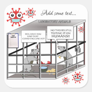 Covid-19 Cartoon Square Sticker