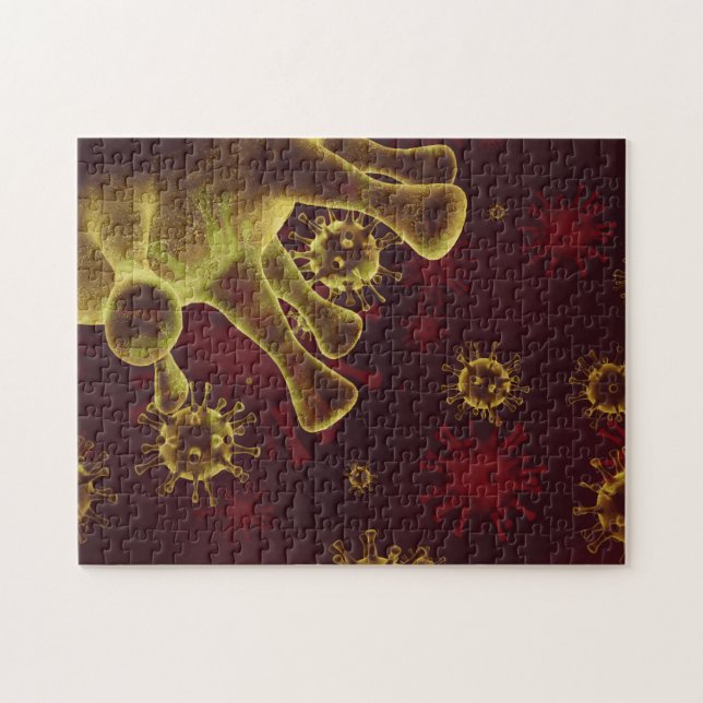 Covid-19 Coronavirus Virus Spreading as Medical Jigsaw Puzzle (Horizontal)