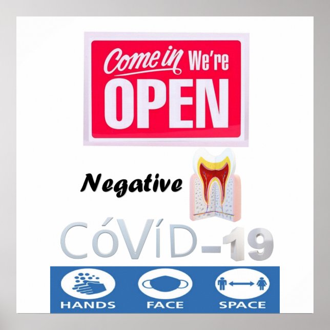 Covid 19 Dentist Open Sign Poster Matte (Front)