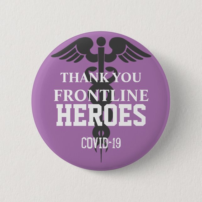 Covid 19 Frontline Heroes Thank You Pin (Front)