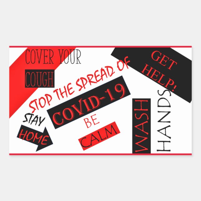 COVID-19 RECTANGULAR STICKER (Front)
