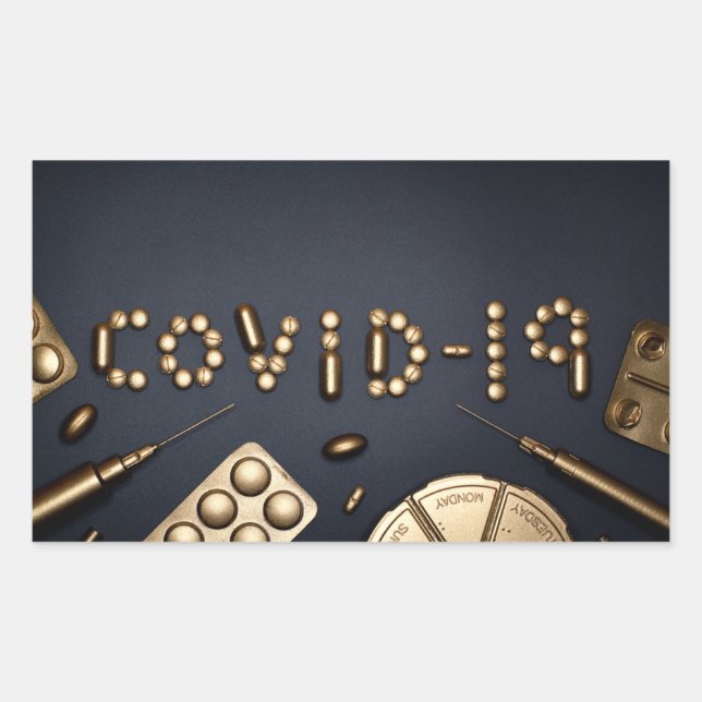 Covid-19 Rectangular Sticker (Front)