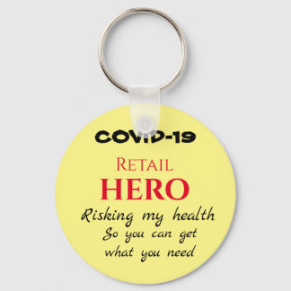 COVID-19 Retail Hero Button Key Ring