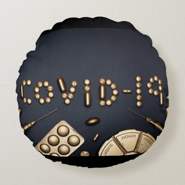 Covid-19 Round Cushion (Front)