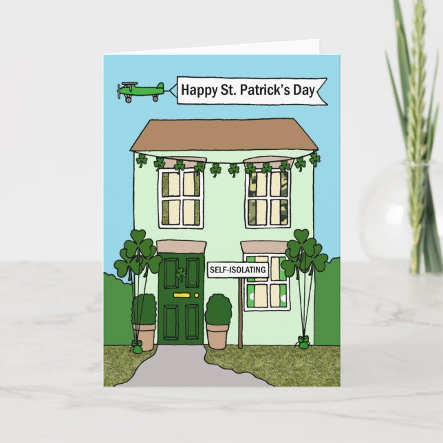 Covid 19 St Patrick's Day House Card (Front)