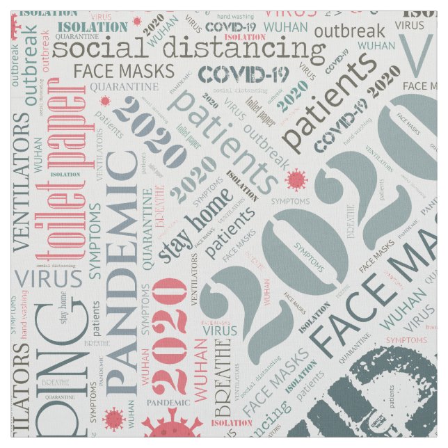 Covid-19 Text Design Color2 ID742 Fabric (Swatch)