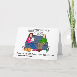 Covid 19 Time Passing During Lockdown Cartoon Card