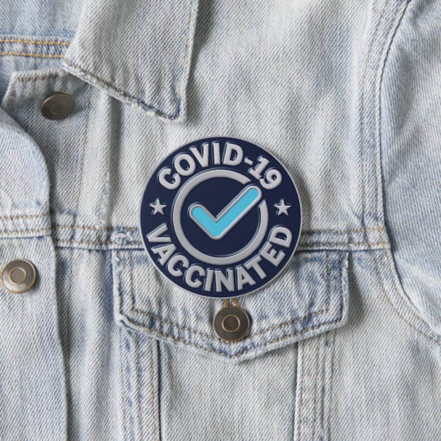 Covid-19 Vaccinated 7.5 Cm Round Badge (In Situ)