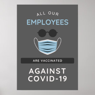 Covid-19 Vaccinated Employees Safe Business Sign